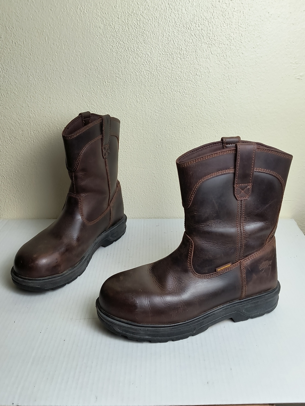 Herman Survivors 8 Men's Dark Brown Leather Plower Waterproof Pull Work  Boots